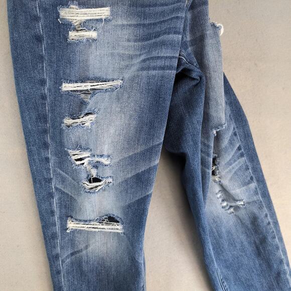Abercrombie & Fitch Destroyed Jeans Women's 8R 34x28" Tapered Distressed Ankle - Picture 8 of 10